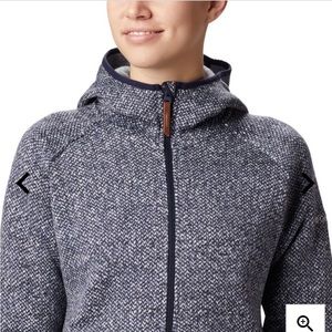 COLUMBIA LIKE NEW WOMEN’S ZIP UP HOODED, FLEECE LINED JACKET IN NOCTURNAL SZ XS